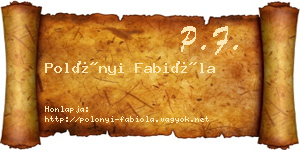Polónyi Fabióla névjegykártya
